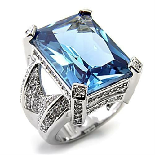 7X315 - Rhodium 925 Sterling Silver Ring with AAA Grade CZ
